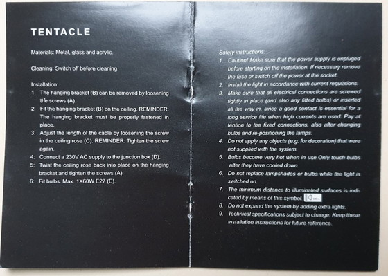 Image 1 of 2 x Herstal Pulz Tentakel XL Pendelleuchten rot