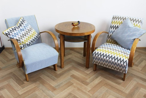 2x Fauteuils "Color Duo" par Jindrich Halabala