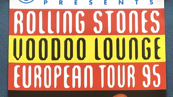 Image 1 of Original Rolling Stones Voodoo Lounge European Tour 1995 94 x 44cm/ 37 x 17.3 en très bon état