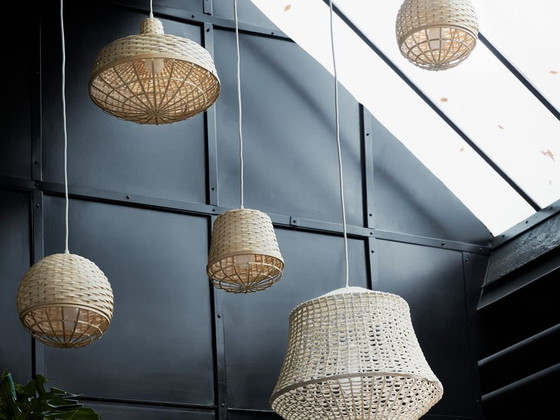 Image 1 of IKEA INDUSTRIELL Globe Pendant Lamp - Piet Hein Eek - Bamboo