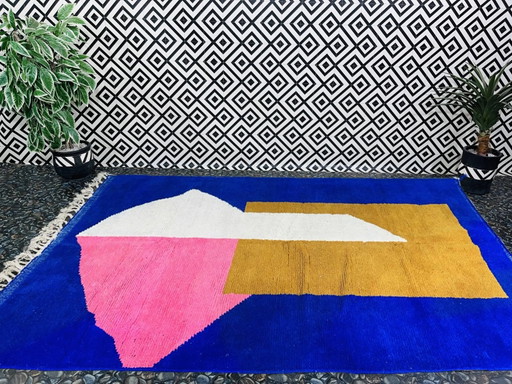 Marokkanischer Teppich aus handgefertigter Wolle 2,5 x 1,5 m