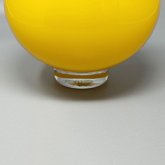 Image 1 of 1970s Mid-Century Yellow Vase by Ind. Vetraria Valdarnese. Made in Italy