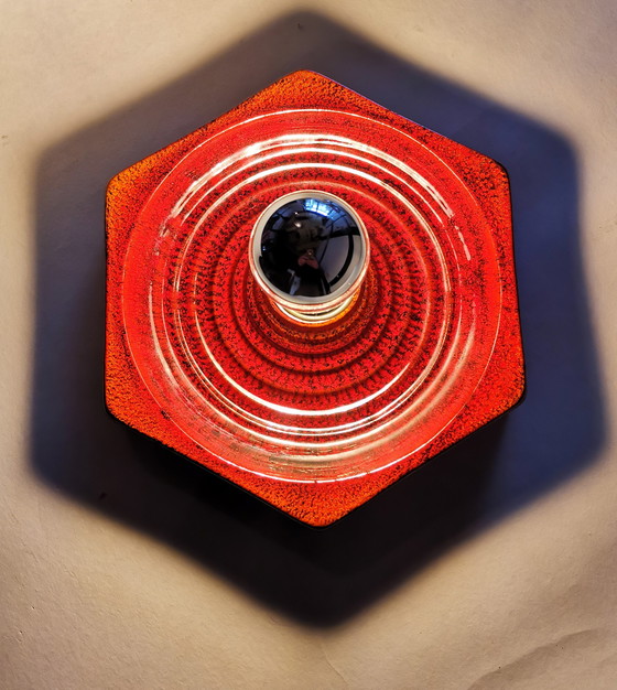 Image 1 of 1 de 3 lámparas de pared de cerámica originales de la era espacial de los años 70 de Hustadt Leuchten