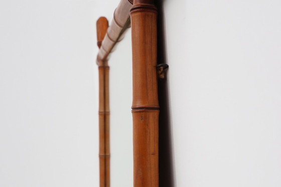 Image 1 of Miroir mural rectangulaire en imitation bambou, XXe siècle, France vers 1960