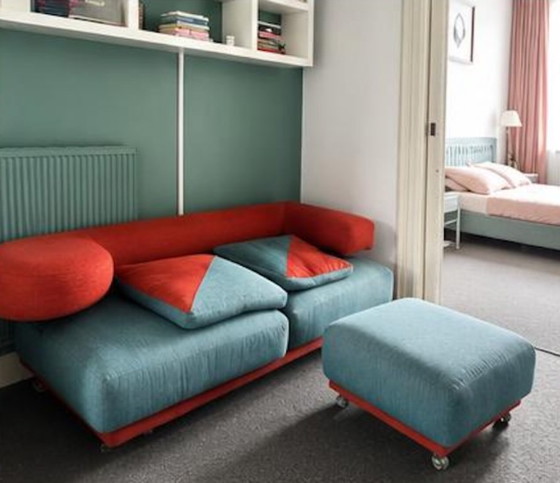 Image 1 of Felicerossi E05 designbank + poef (gemaakt in Italië)