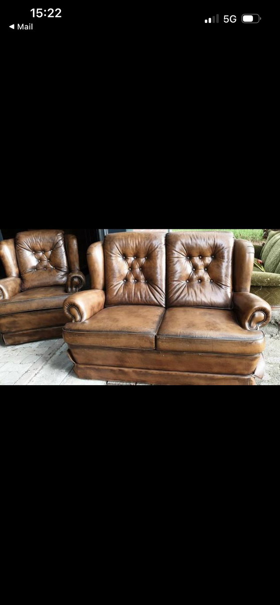 Image 1 of Chesterfield 3+2+1 leder