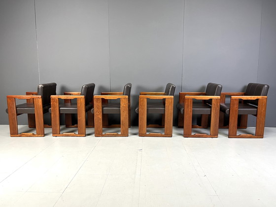 Image 1 of Ensemble de 6 chaises de salle à manger vintage par Tobia & Afra Scarpa, 1970S