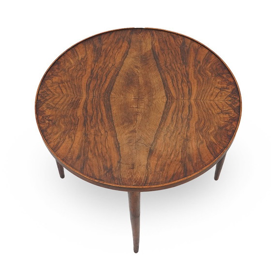 Image 1 of Round wooden coffee table, 1950s