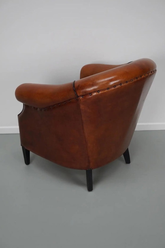Image 1 of Vintage Nederlandse cognackleurige leren clubfauteuil