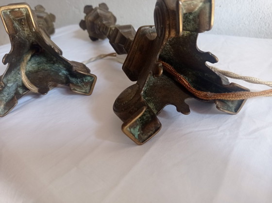 Lamps - Bronze - Transformed Candelabras – Table lamps, Textile (photo 22 of 38)