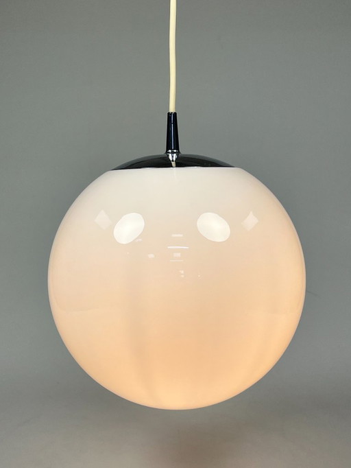 Lampada a sfera in vetro vintage / Lampada a sospensione, Peill & Putzler, Germania 1960