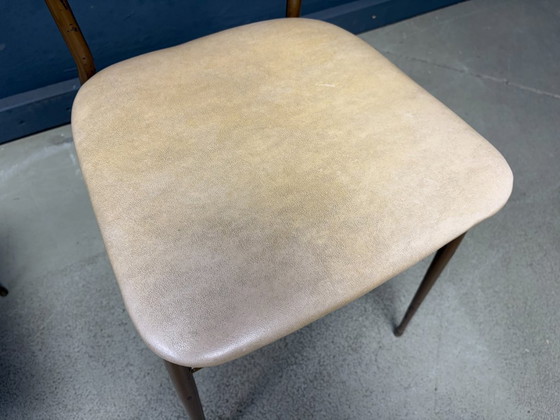 Mid Century Italian Brass Dining Chairs, 1950s – Metal, Skai (photo 12 of 12)