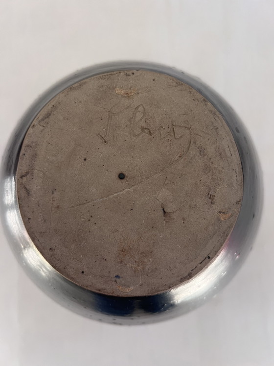 Image 1 of Stoneware vase signed LEBRET