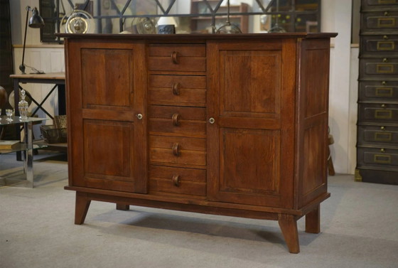 Buffet en chêne reconstruction par René Gabriel années 1940 – Armoires de rangement, Bois, Vintage (photo 2 of 12)