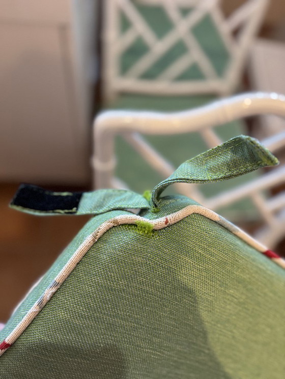 Image 1 of Set di 6 sedie da pranzo vintage Chippendale in finto bambù 'Jonathan Adler'