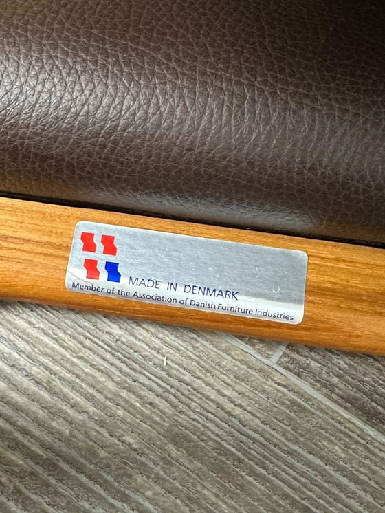 Image 1 of 60's 70's Porte-revues Aksel Kjersgaard en teck & cuir