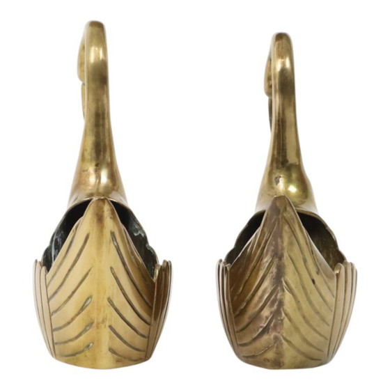 Image 1 of Vaso da fiori Swan Jardinières in ottone