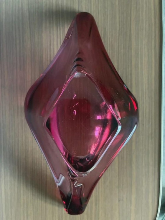 Coupe centre de table en verre d'art de Murano, rouge rubis, Italie, années 1970, Murano Glass (photo 7 sur 8)