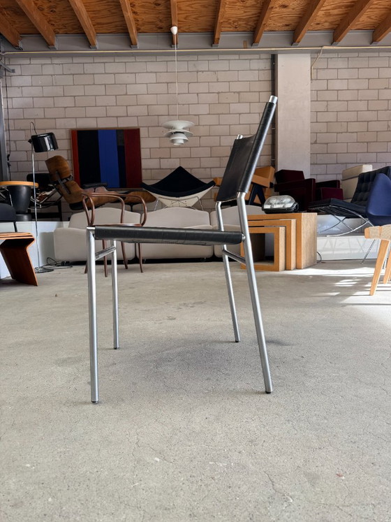 't Spectrum SE06 chair, Martin Visser – Eetkamerstoelen, Leer, Metaal (photo 7 of 11)