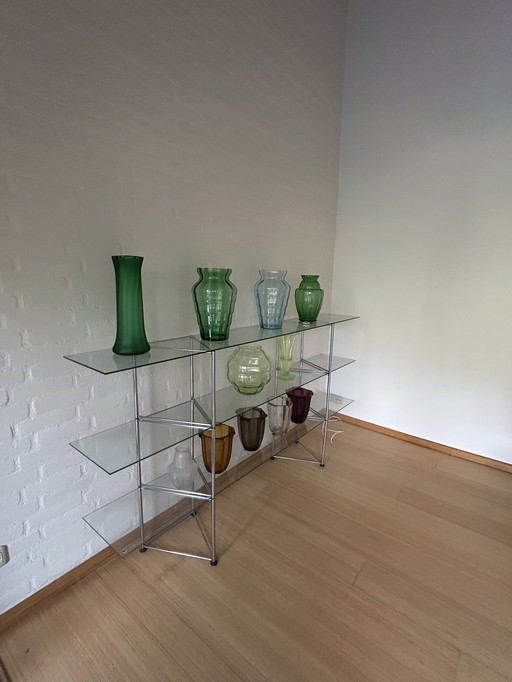 Vintage glass shelving cabinet