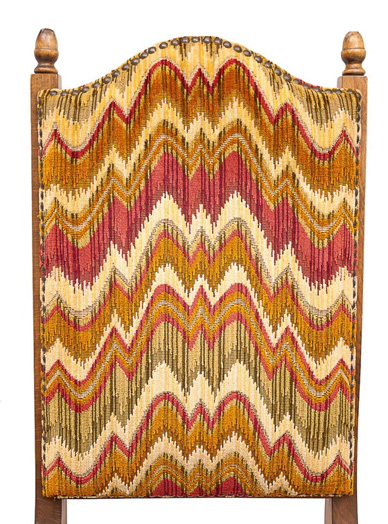 Image 1 of Set de 6 chaises hautes, tissu Missoni,1950
