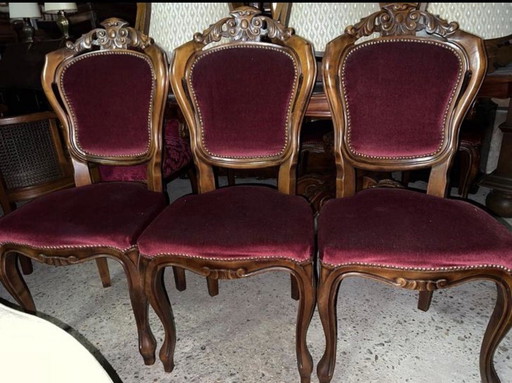 6 barok eetkamer stoelen