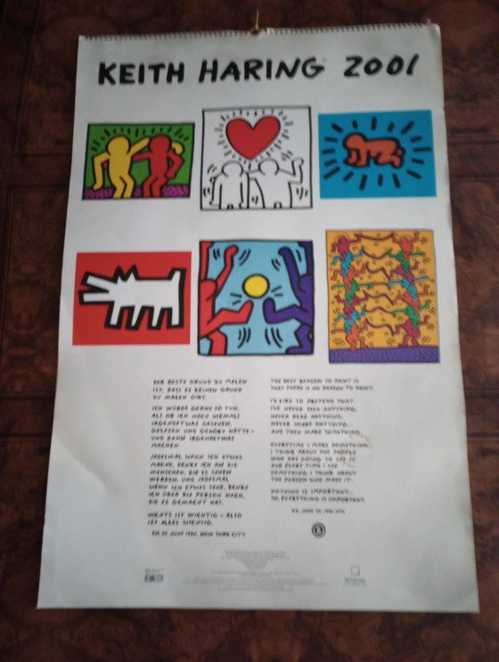 Image 1 of Calendario de carteles de gran tamaño de Keith Haring 2001