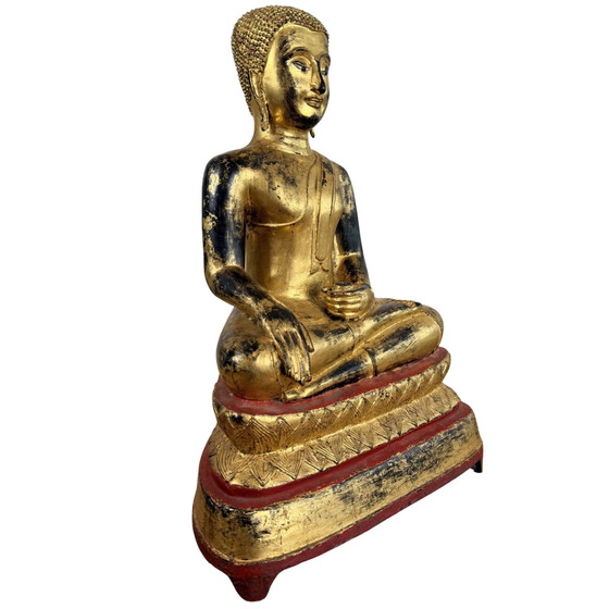 Estatua antigua de Buda birmano de bronce con cuenco de limosnas – 24,2 kg – Esculturas, Bronze (photo 3 of 10)