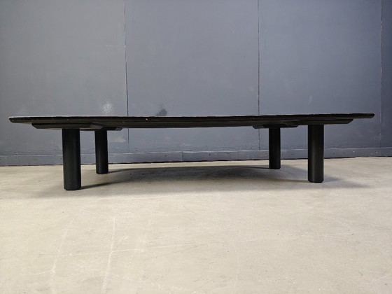 Image 1 of XL Belgian Coffee Table in Ebonized Wenge and Bamboo attributed to Axel Vervoordt, 1980s