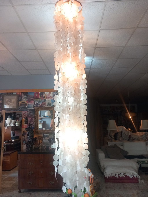 Vintage Mother-of-Pearl Hanging Lamp