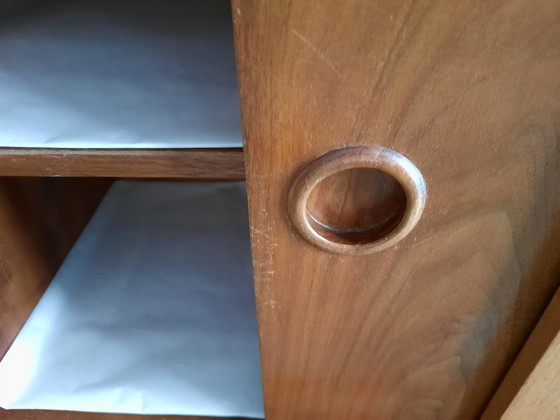 Image 1 of Vintage 1950s sideboard with glass top cabinet