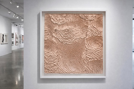 Image 1 of Large sculptural wall sculpture – handmade leather – 3D relief – XXL format