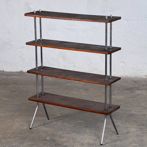 Bauhaus Style Dark Oak Shelving Unit