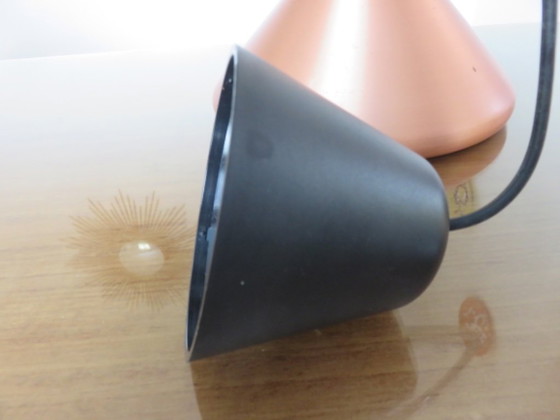 Image 1 of Scandinavian copper and wood pendant light from the 80s