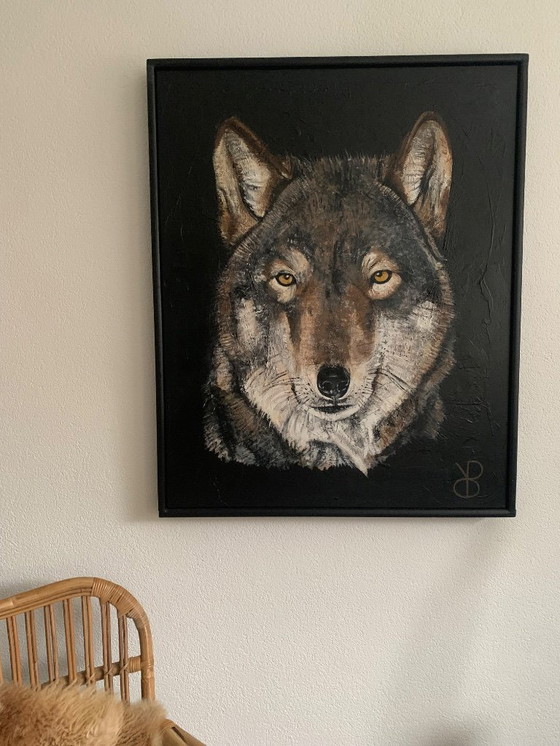Image 1 of Cool painting of a wolf