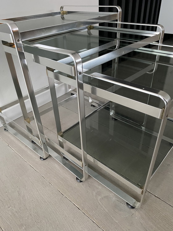 Image 1 of 3 bijzettafels vintage