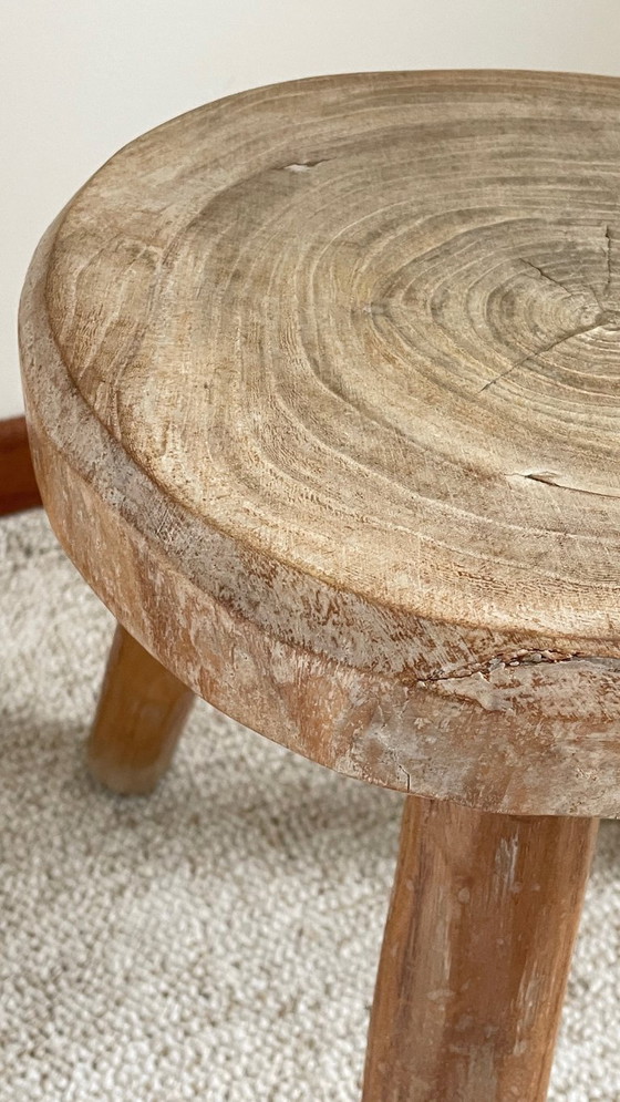 Image 1 of TABOURET Tripode BOIS Massif Vintage