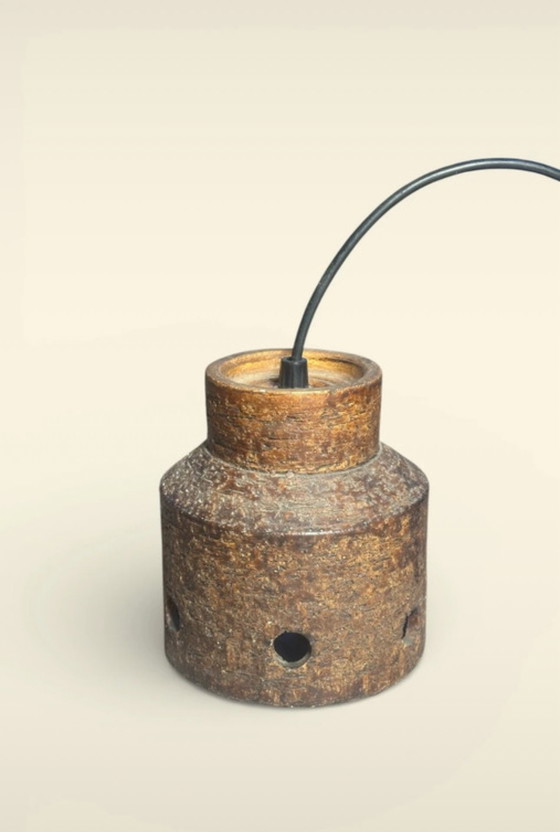 Image 1 of Vintage Jaren 70 herda hanglamp lamp keramiek space age verlichting