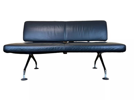 Image 1 of 1990s Area Lounge Sofa leather sofa by Antonio Citterio for Vitra Chrom Design