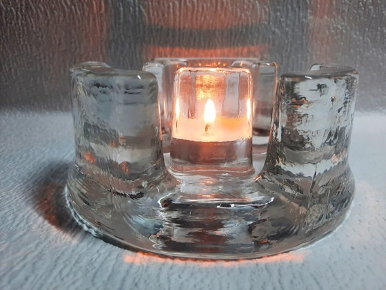 Image 1 of Chauffe-bougie vintage Georgshütte – Verre au design brutaliste d'Allemagne de l'Ouest (années 1970)