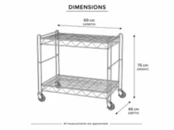 Carrello Vintage in Acciaio Inossidabile – Carrello Moderno a Due Livelli – Mobile bar, Other (photo 2 of 8)