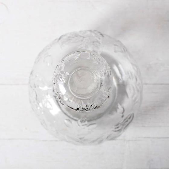 Vintage glazen karaf / Wijnkaraf met rozenpatroon / Empoli / Italië / jaren 1950 – Tafelaccessoires, Glass (photo 8 of 14)