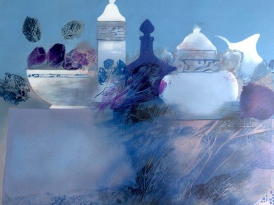 Image 1 of Lithografie "Blauw stilleven" van Jean-Jacques Balitran