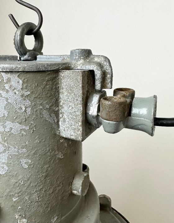 Image 1 of Industrial Grey Cast Aluminium Pendant Light, 1960s