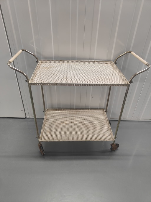 metal trolley 50-60s white/cream color