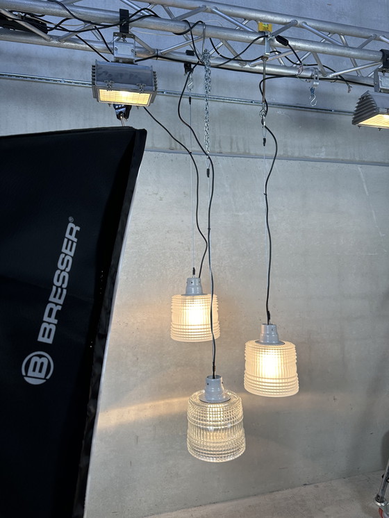 Image 1 of Vintage industriële hanglamp - Europhane (helder glas)