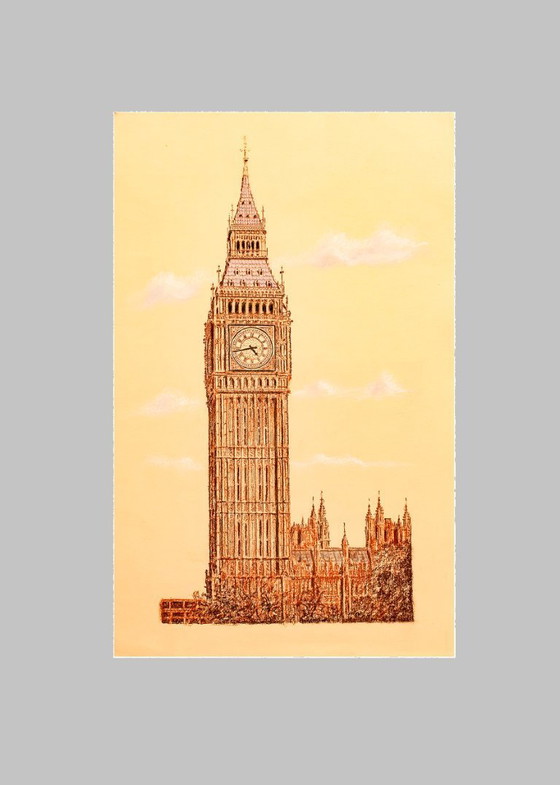 Image 1 of Big Ben drawing. London drawing. Big Ben. London drawing. Tower of London. London drawing.