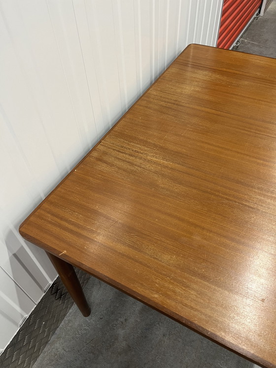 Image 1 of Vintage Mid - Century Extendable Dining Table Teak Wood