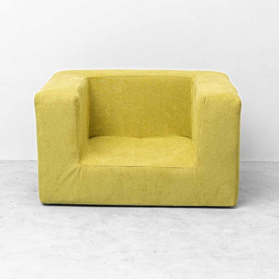 Poltrona Lounge Vintage in Tessuto Verde Lime – Design Geometrico Anni ’70 – Poltrone, Glass, Geometrisch (photo 4 of 9)