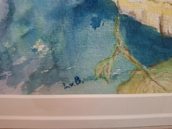 Large Original Watercolor Flowers – Signed – Framed – Paintings & Drawings, Canvas (photo 4 of 5)